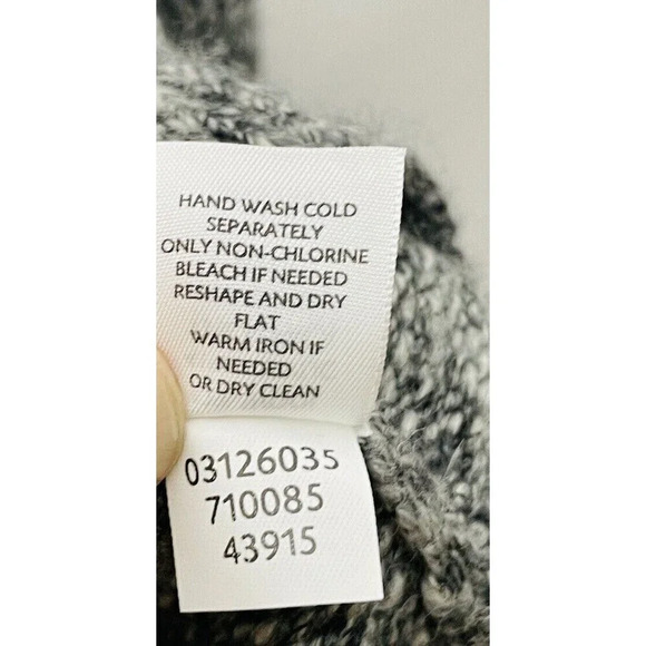 J Jill Open Cardigan Sz M Gray One Button Knit Wool Alpaca Blend Business Casual - Picture 6 of 8